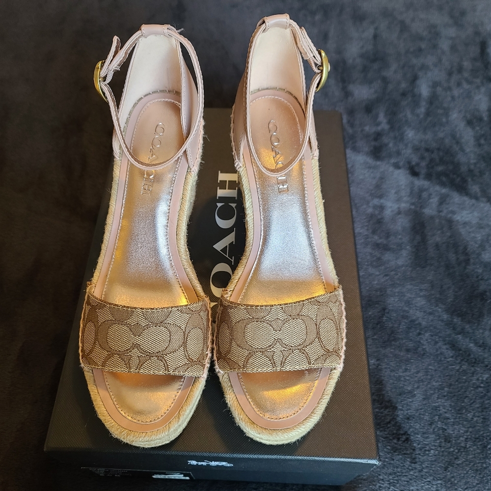 Coach Logo Signature Kit Wedge Espadrille